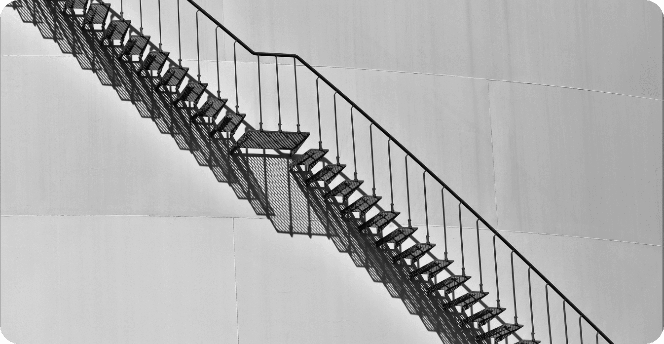 Staircase with geometric shadows